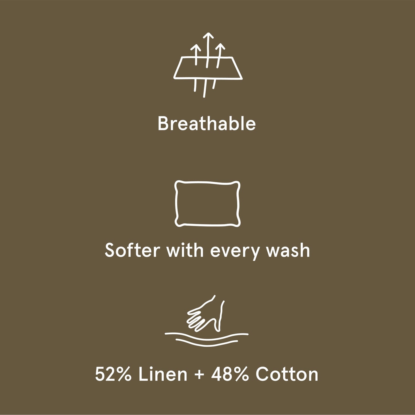 The Tuft and Needle Linen-Cotton Blend Body Pillow Cover, benefit details  || color: Martini Olive

