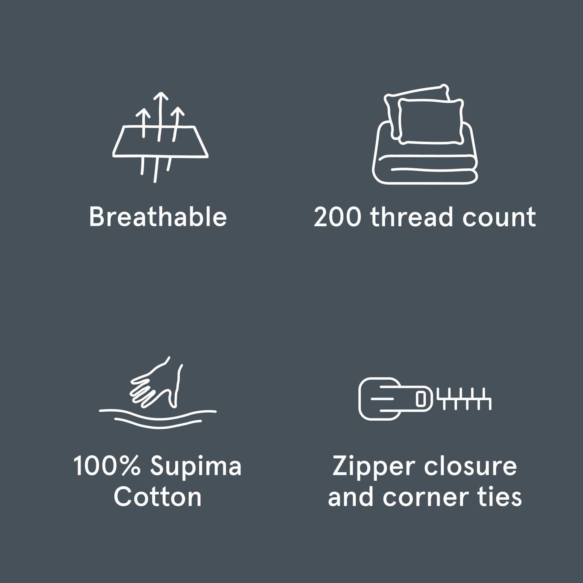 The Tuft and Needle Classic Percale Duvet Set, benefit details  || color: Slate
