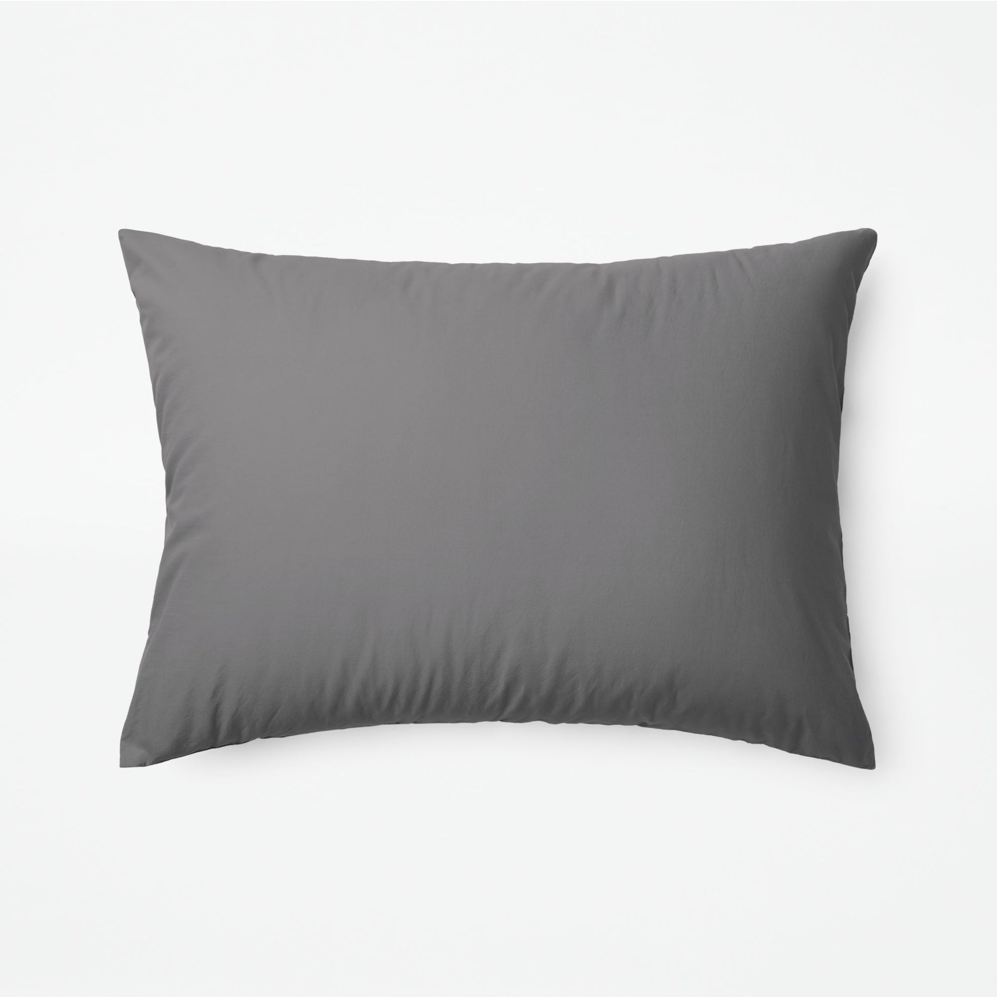 The Tuft and Needle Classic Percale Duvet Set, one pillow laying horizontally || color: Gray Quill
