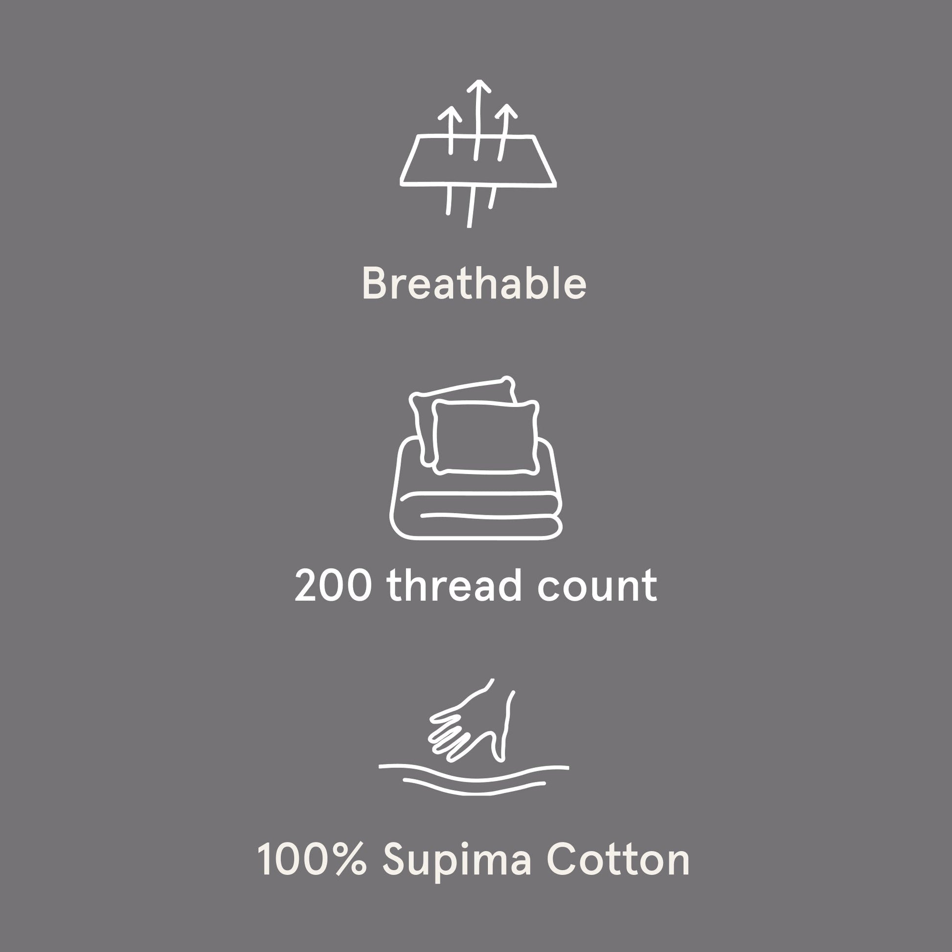 The Tuft and Needle Classic Percale Sheet Set, benefit details  || color: Gray Quill
