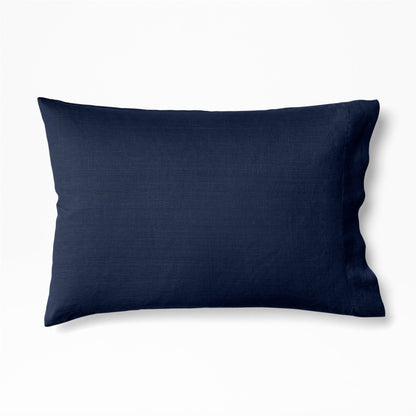 One pillow dressed in the Tuft and Needle Hemp Pillowcase Set||color:midnight