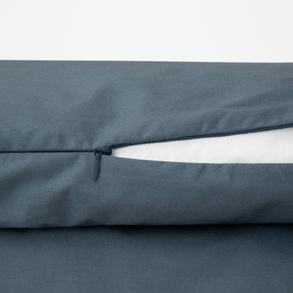 Close-up view of the zipper on the Tuft and Needle Percale Duvet Cover Set||color:sand